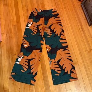 BOGO Tropical Print Wide-Leg Pants